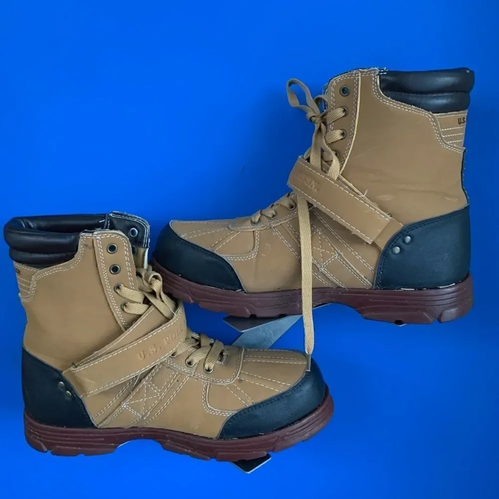 US Polo ASSN Tan Brown Boots US Men's 10 21618837F Lace-Up w/Strap Crusade